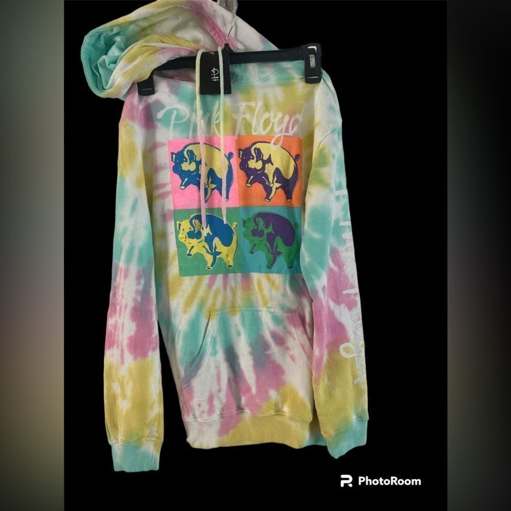 Original tag Retro Pink Floyd Tie Dye Hoodie Pigs